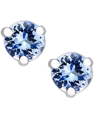 Tanzanite Stud Earrings (3/4 ct. t.w.) Set in 14k White Gold