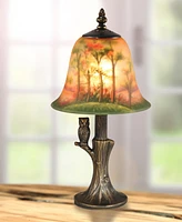 Dale Tiffany Hand Painted With Owl Accent Lamp