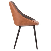 Lumisource Marche TwoTone Chair in Faux Leather and Fabric Set of 2