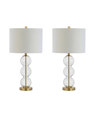 Jonathan Y Bella Glass Triple-Sphere Led Table Lamp, Set of 2