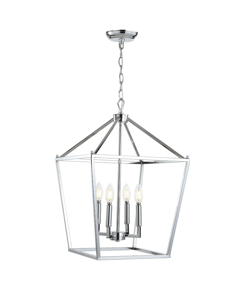 Jonathan Y Pagoda 4-Bulb Lantern Metal Led Pendant