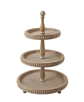 Round 3-Tier Decorative Wood Tray