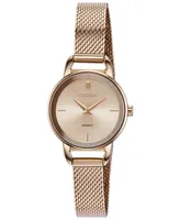 Citizen Women's Quartz Rose Gold-Tone Stainless Steel Mesh Bracelet Watch 26mm