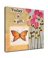 Ready2HangArt 'Joyful Memories I' Butterfly Canvas Wall Art - 20" x 20"