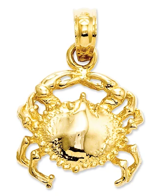 14k Gold Charm, Crab Charm