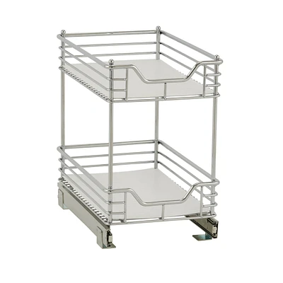 Household Essentials Design Trend Glidez 11.5" Standard Depth 2-Tier Double Basket Sliding Under Cabinet Organizer