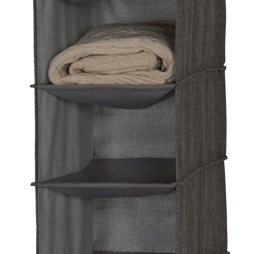 Household Essentials Gray Linen 10-Shelf Hanging Shoe Organizer