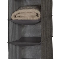 Household Essentials Gray Linen 10-Shelf Hanging Shoe Organizer