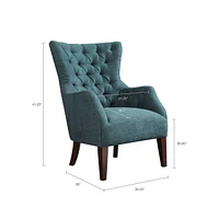 Madison Park Hannah Button Tufted Wing Accent Chair
