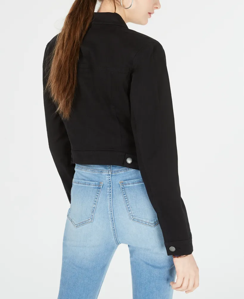Tinseltown Juniors' Black High-Low Jean Jacket