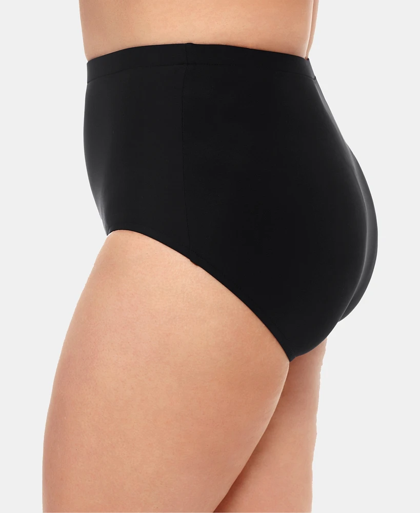 Swim Solutions Plus Mid-Rise Tummy-Control Bottoms