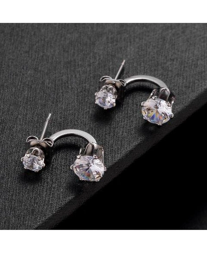 Nicole Miller Double Cubic Zirconia Stone Ear Huggie