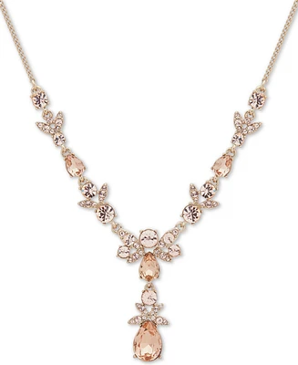 Givenchy Gold-Tone Crystal Lariat Necklace, 16" + 3" extender