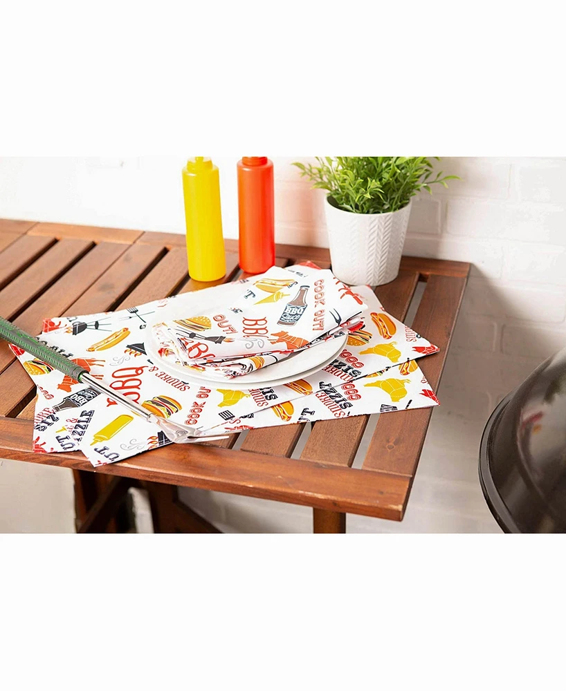 Bbq Fun Print Outdoor  Placemat Set of 6