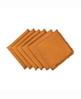 Solid Pumpkin Spice Heavyweight Fringed Napkin Set of 6