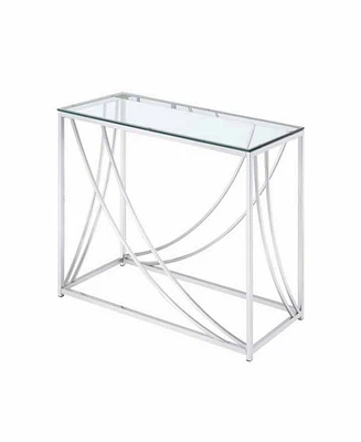 Malibu Rectangular Sofa Table with Swoop Accents