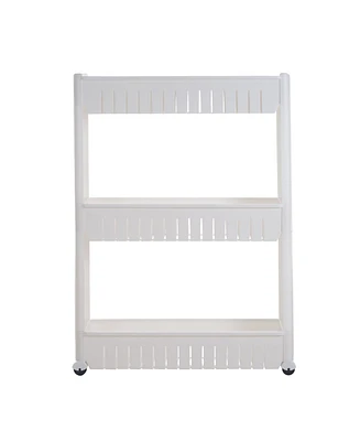 Trademark Global Mobile Shelving Unit organizer with 3 Large Storage Baskets by Everyday Home