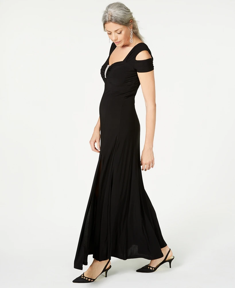 R & M Richards Cold-Shoulder Gown
