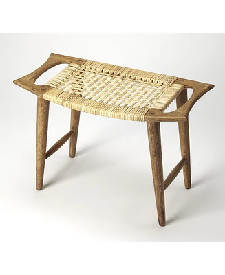Butler Tristan Wood and Rattan Stool