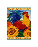 Laurie Korsgaden 'Colorful Rooster Centered' Canvas Art - 18" x 24"
