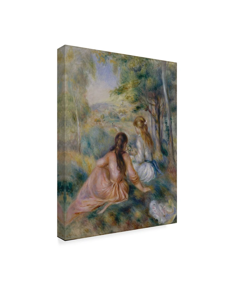 Pierre Auguste Renoir 'In The Meadow' Canvas Art - 19" x 14"