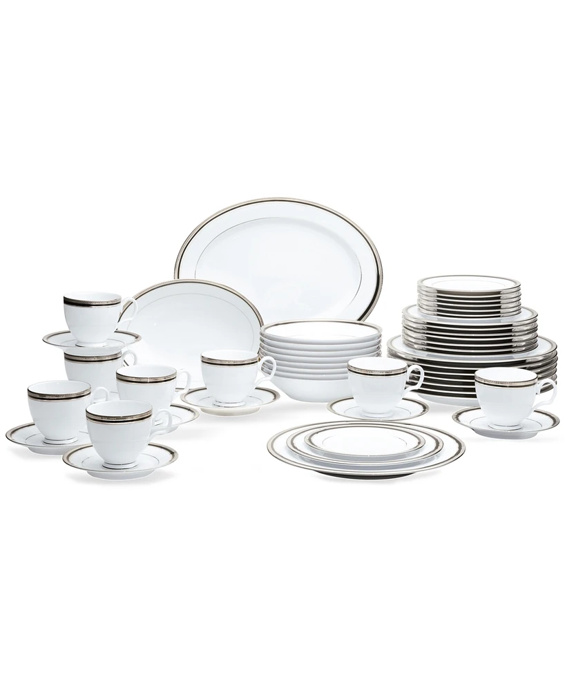 Austin Platinum 50-Piece Dinnerware Set, Service for 8