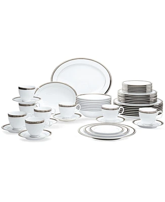 Austin Platinum 50-Piece Dinnerware Set, Service for 8
