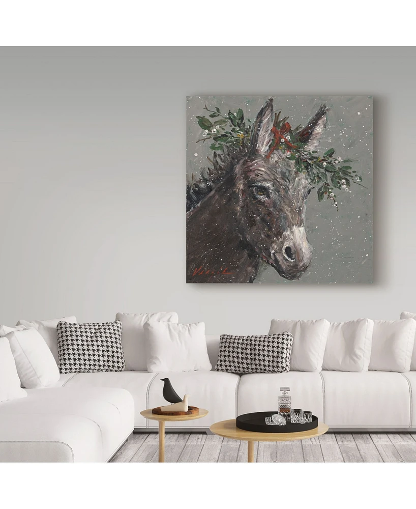 Mary Miller Veazie 'Mary Beth The Christmas Donkey' Canvas Art