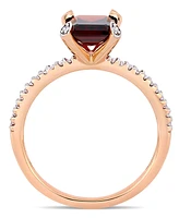 Garnet (2-1/8 ct.t.w.) and Diamond (1/10 Ring 10k Rose Gold