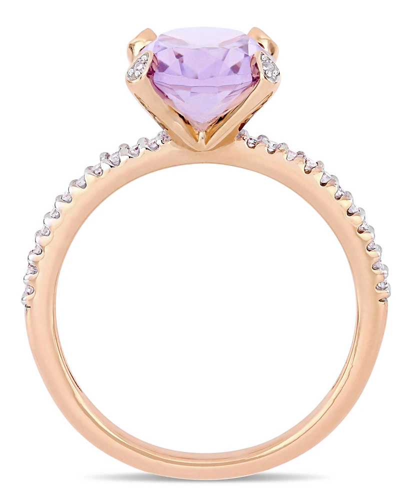 Pink Amethyst (-/8 ct.t.w.) and Diamond (1/10 Ring 10k Rose Gold