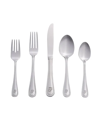 Riverridge Beaded 46 Piece Monogrammed Flatware Set - F, Service for 8