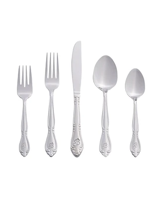 Riverridge Rose 46 Piece Monogrammed Flatware Set - B, Service for 8
