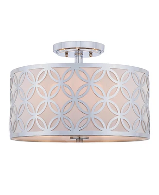 Safavieh Cecily Leaf Trellis 3 Light 15"D Gold Flush Mount