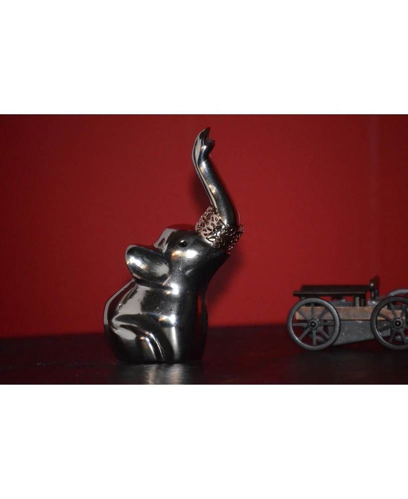 Vibhsa Silver Elephant Ring Holder