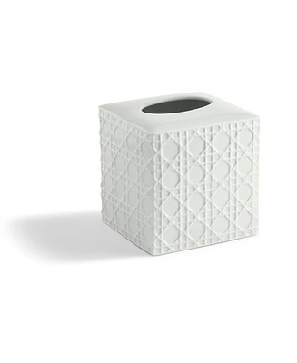 Cassadecor Embossed Wicker Design Porcelain Tissue Box Cover
