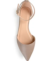 Journee Collection Women's Reba Ankle Strap Pointed Toe Flats