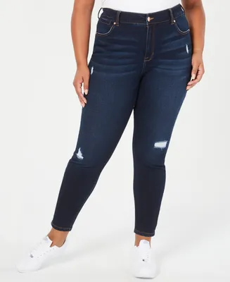 Celebrity Pink Trendy Plus High Rise Ripped Skinny Jean