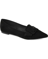 Journee Collection Women's Audrey Buckle Pointed Toe Ballet Flats