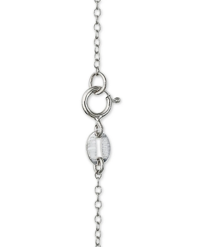 Disney Cubic Zirconia Mickey Mouse 15"+2" extender Pendant Necklace in Sterling Silver
