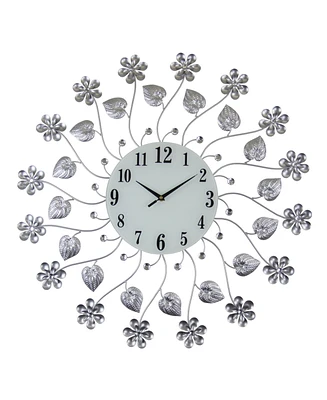 Three Star Flowers Wall Clock