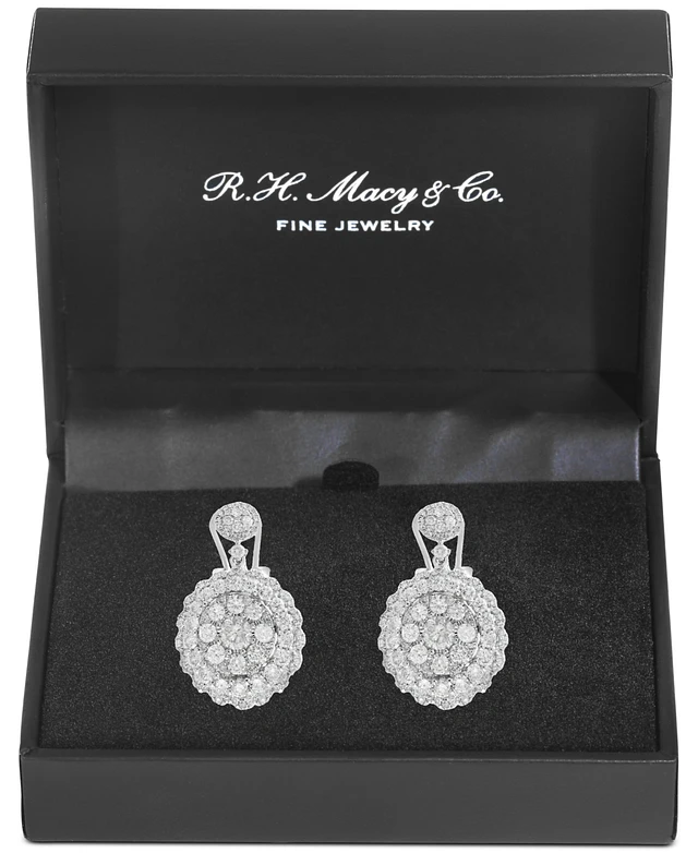 Cluster Earrings Macy's Diamond Drop Earrings Effy Diamond