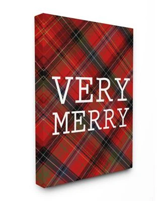 Stupell Industries Very Merry Christmas Tartan Art Collection