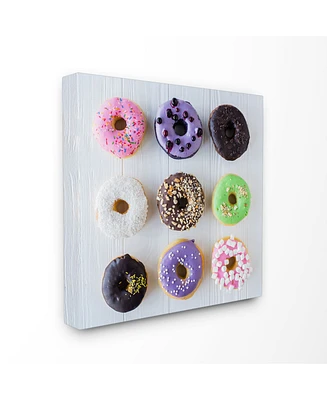 Stupell Industries Colorful Donut Grid Cavnas Wall Art, 17" x 17"