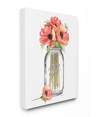 Stupell Industries Mason Jar Poppys Art Collection