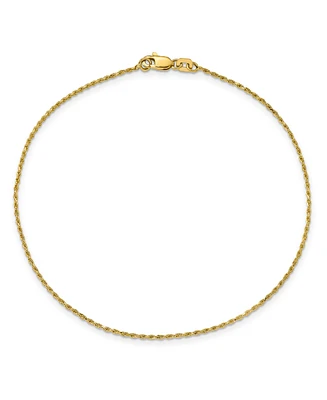 Rope Chain Anklet in 14k Yellow Gold