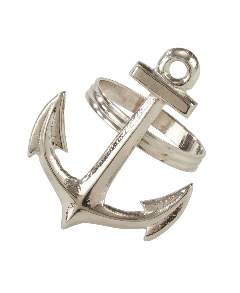 Saro Lifestyle Anchor Design Napkin Ring, Set of 4