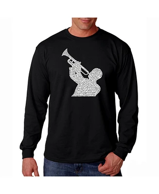 La Pop Art Men's Word Long Sleeve T-Shirt- All Time Jazz Songs