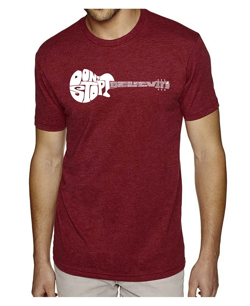 La Pop Art Men's Premium Word T-Shirt - Don't Stop Believin