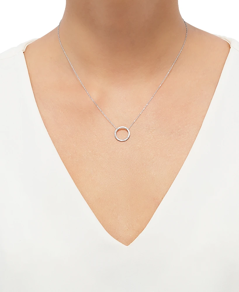 Diamond Circle Pendant Necklace (1/10 ct. t.w.) in 10k White Gold