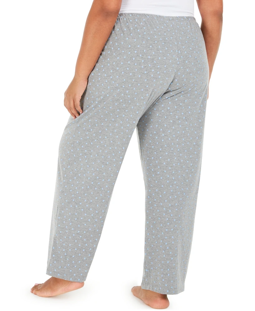 Hue Womens Plus Sleepwell Printed Knit pajama pant made with Temperature Regulating Technology